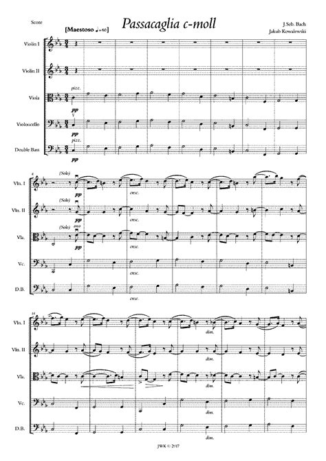 Passacaglia In C Minor Bwv 582 Bach Johann Sebastian Imslp Free