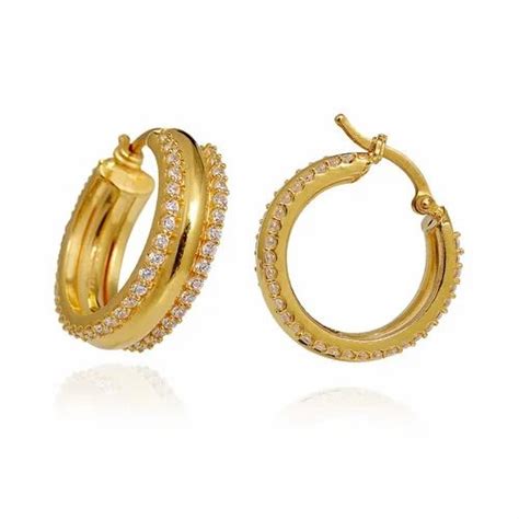 Hoop Gold Earring At Rs 15000 Pair Soni Bazar Rajkot ID 14653835930