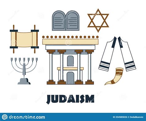 Vector Concept Of Judaism Symbols Stock Vector Illustration Of
