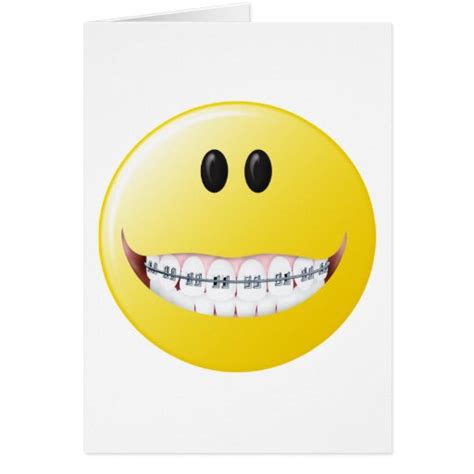 Braces Smiley Face Greeting Cards Zazzle