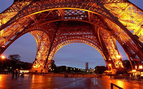 Wallpaper Eiffel Tower Paris France Night Lights