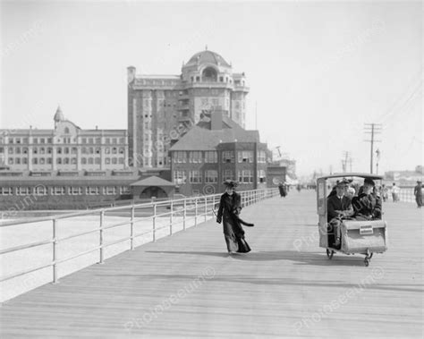 People Enjoying Atlantic City Boardwalk 1910 Vintage 8x10 Reprint Of O