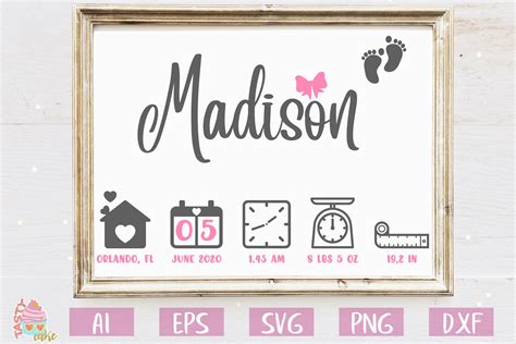133 Baby Birth Stats Svg Free Svg Png Eps Dxf File