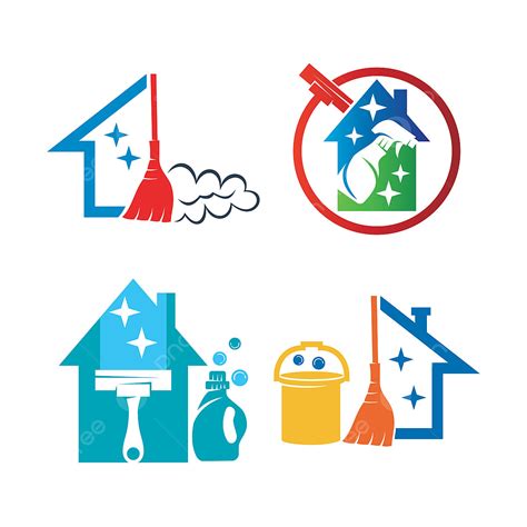 Ensemble De Modèles De Conception De Services De Nettoyage Solution Entreprise Logo Png Logo