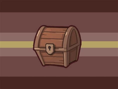 A Flag With The Colours Brown And Yellow There Is A Treasure Chest