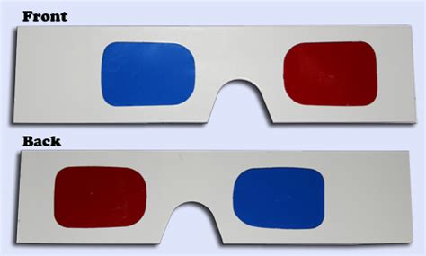 Hand Held Anaglyphic 3 D Glasses Made In The Usa Red Blue