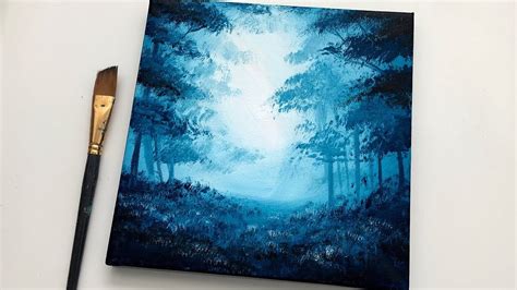 Acrylic Painting For Beginners Easy Simple Forest Acrylic Painting On