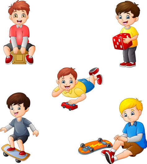 Cartoon Kids With Different Hobbies Collection Set 12882729 Vector Art