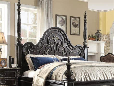 Gothic bedroom design covers all the normal aspects you consider when designing the bedroom. McFerran B5189 Ebony Gothic Eastern King Poster Bedroom ...
