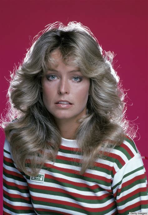farrah fawcett s famous flip hairstyle over the years photos huffpost
