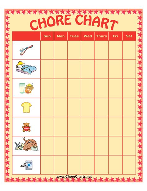 Kids Chore Chart Chore Chart Free Printable