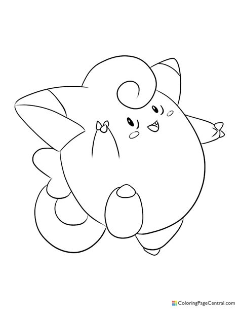 Pokemon Clefairy Coloring Page Coloring Page Central