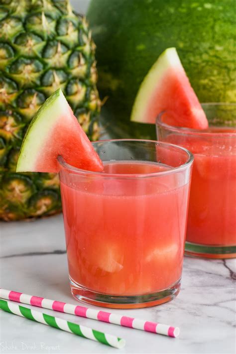 In a blender, combine half the pineapple juice, rum, and lemon juice. watermelon_rum_punch_recipe_image-5 - Shake Drink Repeat