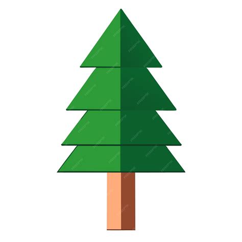 Premium Vector Flat Design Of An Isolated Pine Tree On A White Background