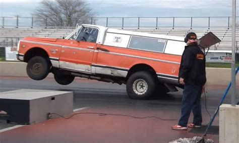 Mean Race Cars Chevrolet Farm Truck Gets Vertical At The Drag Strip