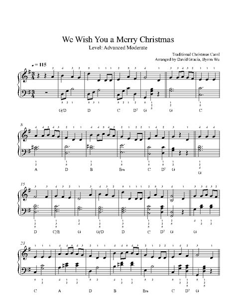 We Wish You A Merry Christmas By Traditional Piano Sheet Music