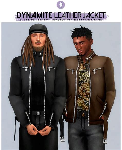Dynamite Leather Jacket Nucrests On Patreon In 2022 Sims 4 Male