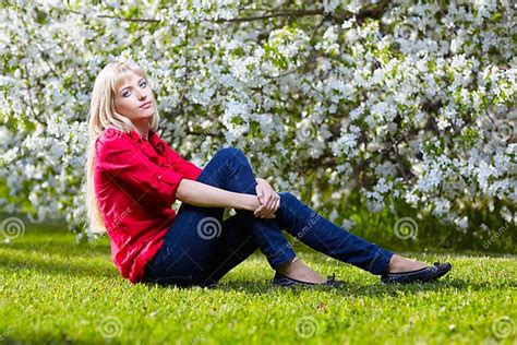Beautiful Blonde Outdoors Stock Image Image Of Casual 20112753