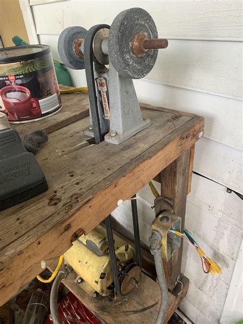 The site owner hides the web page description. Just scored this old table mount grinder with motor for ...