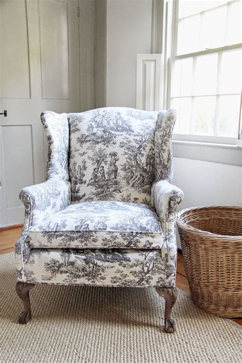 For this slipcover i used painter's drop cloth that i bleached, a process i described in this post. In the Fields : Wing Back Chairs
