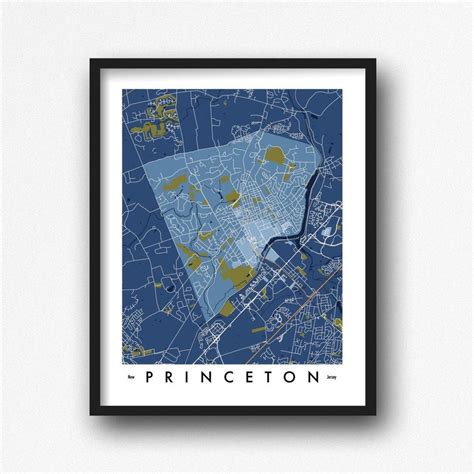Princeton Nj Map Print Wall Art Unframed Paper Print Etsy