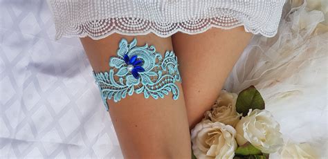 Blue Wedding Garter Garters For Wedding Blue Lace Bridal Garter Boho