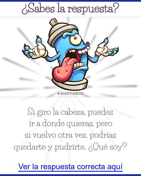 Antes de ver la respuesta, por favor, comenta la publicación, luego verifica si tu elección estaba acorde con la. Acertijos mentales Visuales con respuesta. Si giro la cabeza, puedes ir a donde quieras, pero si ...