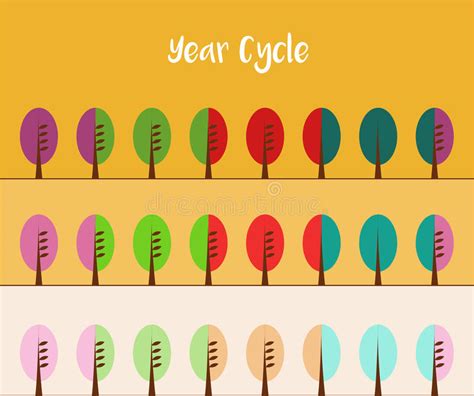 Three Color Variants Of Year Cycle Stock Illustration Illustration Of