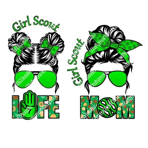 Girl Scout Mom And Life Matching Set Girl Scout Messy Hair Etsy Scout