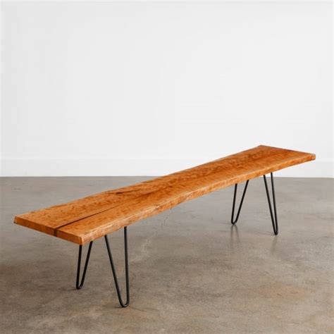 Cherry Bench No 341 Elko Hardwoods Modern Live Edge Furniture Dining And Coffee Tables