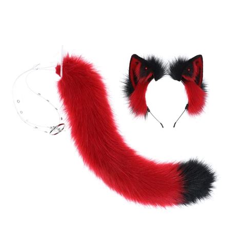Buy Jonsdavian Red Cat Ears And Tail Setfurry Fox Wolf Ears Headband