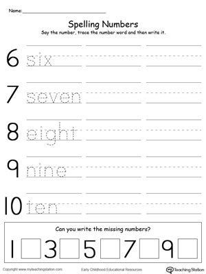 How do you write 110 in words? Tracing and Writing Number Words 6-10 | MyTeachingStation.com