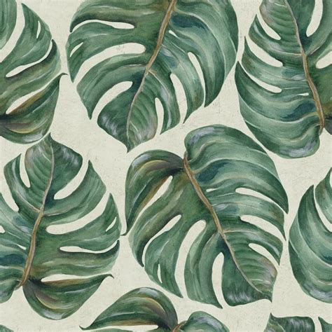 Tropical Leaves Woven Wallpaper April And The Bear