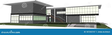 Illustration Of Office Building Design In Concept Stock Vector