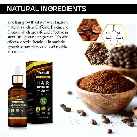 Hair Growth Oil Natural With Caffeine Biotin And Castor Hair Growth