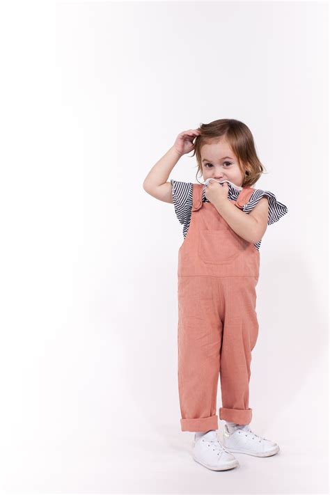 Kids Overalls In Coral Unisex Youandmei Socially Responsible