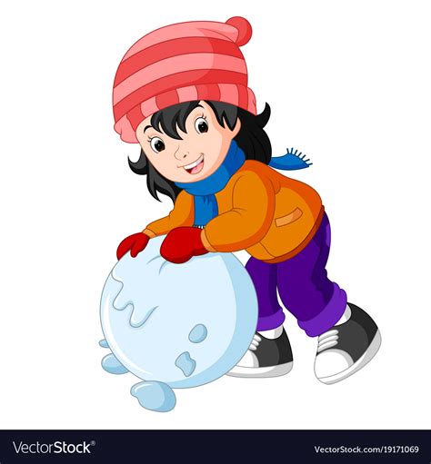 Cartoon Kids Playing With Snow Royalty Free Vector Image