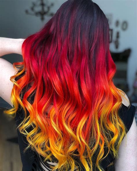 Heidi Grotesque Hair Dye Tips Yellow Hair Color Fire Ombre Hair
