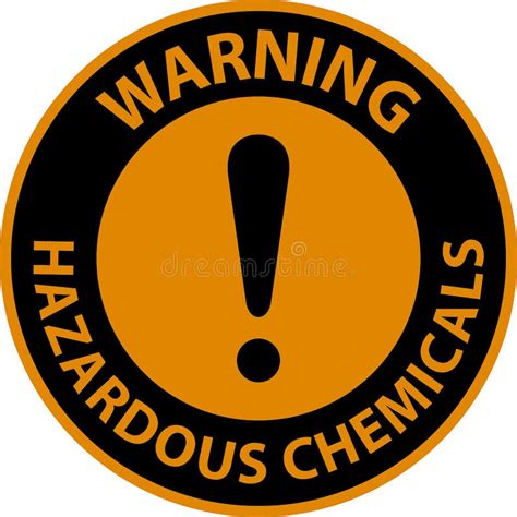 Warning Hazardous Chemicals Sign On White Background Stock Vector