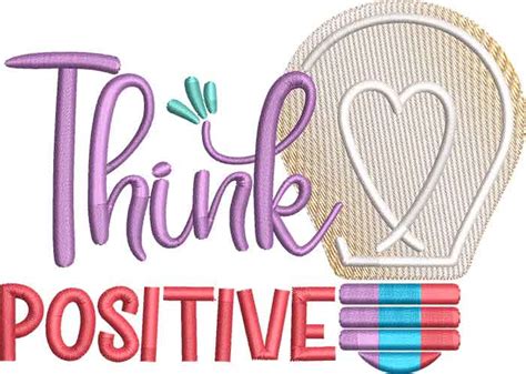 Embroidery Design Think Positive