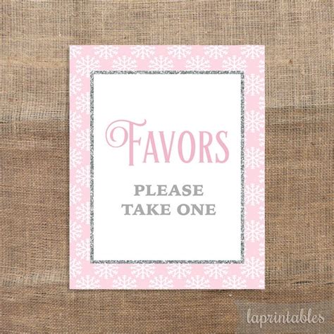 Favors Please Take One Printable Sign Pink And By Laprintables