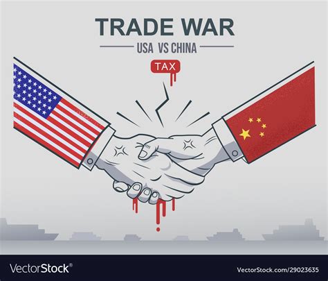 Trade War China Vs United States Royalty Free Vector Image