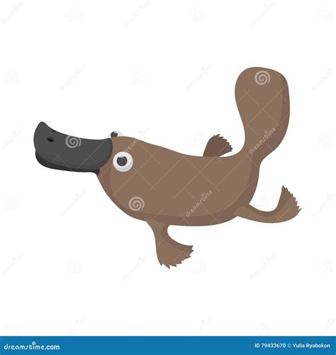 Platypus Icon Isolated On White Background Platypus Black Silhouette