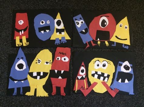 Jamestown Elementary Art Blog Kindergarten Shape Monsters