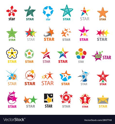 Biggest Collection Of Logos Stars Royalty Free Vector Image