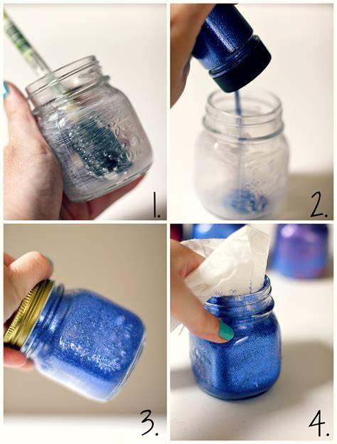 Glitter Mason Jars Diy Tealight Candle Holders Sweet