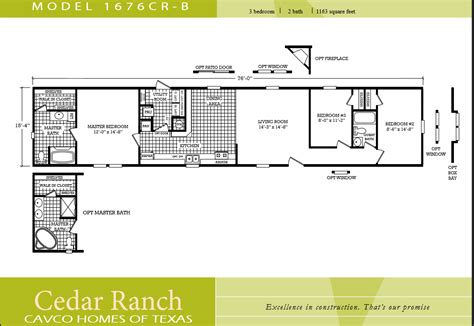 Interested in a modular home? Cavco Homes Floor Plan Bedroom Bath Single Wide - Kaf ...