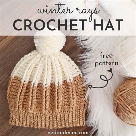Winter Rays Ribbed Crochet Hat Free Pattern Ned And Mimi