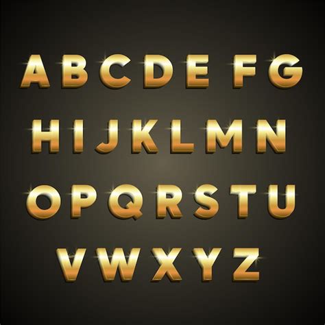 Premium Vector Golden Alphabets Template Free Vector Design