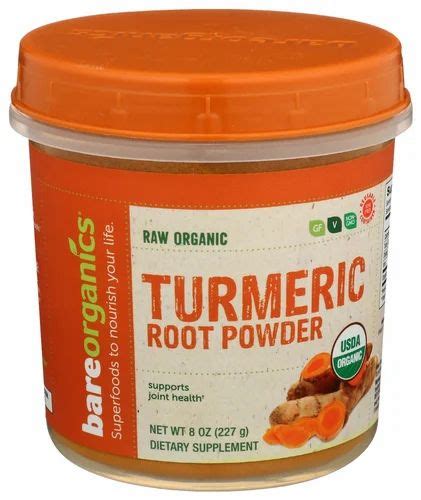 Bareorganics Organic Turmeric Root Powder 8 Oz Organic Haldi Powder